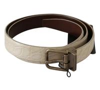 Dolce & Gabbana Cream Beige Gold Buckle Waist Leather Belt - 100 cm / 40 Inches