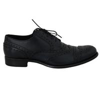 Dolce & Gabbana Dark Blue Leather Wingtip Oxford Dress Shoes - EU39/US6