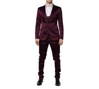 Dolce & Gabbana Dark Purple Silk 3Piece Single Breasted Suit - IT52 | XL