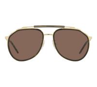 Dolce & Gabbana DG2277 02/73 57 Men's Pilot Sunglasses - Gold/Havana Frame, Dark Brown Lenses