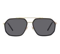 Dolce & Gabbana DG2285 02/81 60 Men's Geometric Sunglasses - Gold Metal Frame, Gray Lenses