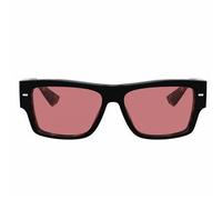 Dolce & Gabbana DG4451 3417/7N 55 Men's Rectangular Sunglasses - Black on Red Havana Frame, Red Hiper 8 Lenses