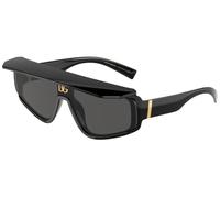 Dolce & Gabbana DG6177 501/87 46 Unisex Shield Sunglasses - Black Acetate Frame, Dark Gray Lenses