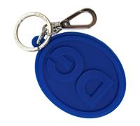 Dolce & Gabbana - Elegante portachiavi in gomma blu con dettagli in ottone - - Accessories - Donna - Blu - ONE SIZE