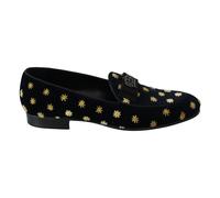 Dolce & Gabbana - Eleganti Mocassini in Velluto con Ricamo a Corona - - Shoes - Donna - Nero - 39 EU