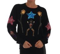 Dolce & Gabbana Fairy Tale Crystal Black Cashmere Sweater - IT46|XL