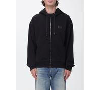 DOLCE & GABBANA Felpa in cotone con cappuccio, zip e tasca a marsupio 46 Nero
