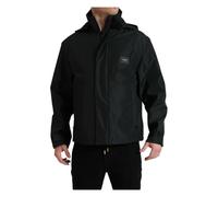 Dolce & Gabbana - Giacca a Vento Nera con Dettagli del Logo - -Jackets -Uomo -Nero -M