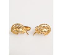 Dolce & Gabbana Gold 925 Sterling Silver Crystal Leaf Accessory Cufflink