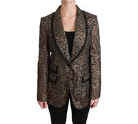 Dolce & Gabbana Gold Black Lace Blazer Coat Floral Jacket - IT44|L