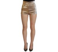 Dolce & Gabbana Gold Cotton Blend Glittered Hot Shorts - IT38 | XS