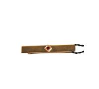 Dolce & Gabbana Gold Tone Brass Crystal Branded Tie Clip Bar
