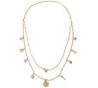 Dolce & Gabbana Gold Tone Chain Brass Charm Statement Sicily Necklace
