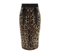 Dolce & Gabbana - Gonna in Tessuto Leo - - Skirts - Donna - Marrone - M