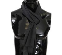 Dolce & Gabbana Gray 100% Wool Striped Pattern Wrap Scarf