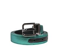 Dolce & Gabbana Green Black Polyester Metal Buckle Belt - 105 cm / 42 Inches