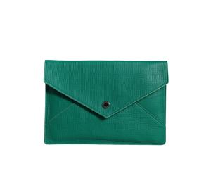 Dolce & Gabbana Green Leather Handbag Clutch Mini Purse Pouch Tablet Case