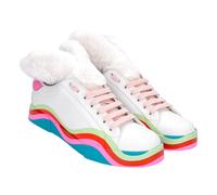 DOLCE & GABBANA Hase Orecchio DG Logo Sneaker Basse Scarpe PORTOFINO Bianco Rosa