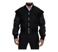 Dolce & Gabbana, ,Jackets ,Uomo ,Nero ,S Bomber in Nylon Nero con Cristalli
