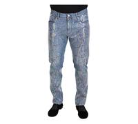 Dolce & Gabbana - Jeans in Denim con Stampa Color Splash - - Jeans - Uomo - Blu - M