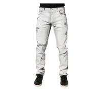 Dolce & Gabbana - Jeans Skinny Denim Distressed - -Jeans -Uomo -Grigio -M