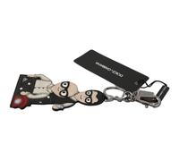 Dolce & Gabbana Leather Dominico Stefano #DGFAMILY Logo Badge Keychain