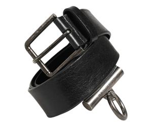 Dolce & Gabbana - Leather Side Rings Brass Buckle Belt - - Accessories - unisex - Nero - ONE SIZE