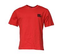 Dolce & Gabbana - Logo Patch Crew Neck T-Shirt - - Tops - Uomo - Rosso - S