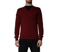 Dolce & Gabbana Maroon Cashmere V-neck Men Pullover Sweater - IT54 | XL