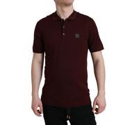 Dolce & Gabbana Maroon Collared Short Sleeves Polo T-shirt - IT46 | S