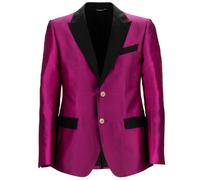 Dolce & Gabbana Martini Seta Giacca Blazer da Uomo Giacca Fucsia Nero