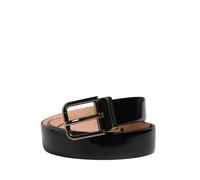Dolce & Gabbana Men Black Classic Leather Metal Buckle Belt - 100 cm / 40 Inches
