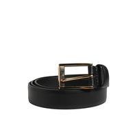 Dolce & Gabbana Men Black Classic Leather Metal Buckle Belt - 100 cm / 40 Inches