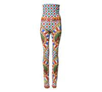 Dolce & Gabbana Multicolor Carretto Leggings High Waist Pants - IT42|M