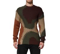 Dolce & Gabbana Multicolor Cotton Abstract Men Pullover Sweater - XL