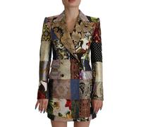 Dolce & Gabbana Multicolor Double-Breasted Patchwork Jacquard Blazer Jacket - IT40|S