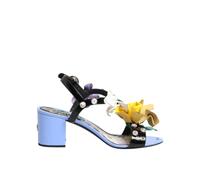 Dolce & Gabbana Multicolor Floral Appliqué Crystal Sandal Shoes - EU38/US7.5