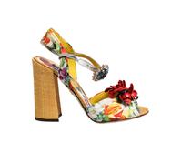 Dolce & Gabbana Multicolor Floral Crystal Embellished Sandals Shoes - EU37/US6.5