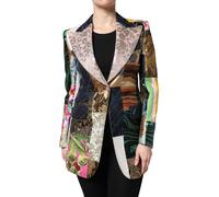 Dolce & Gabbana Multicolor Floral Patchwork Jacquard Jacket - IT44 | L