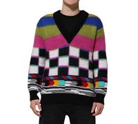 Dolce & Gabbana Multicolor Glitch Design Pullover Sweater - IT42 | XS