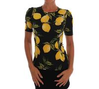 Dolce & Gabbana Multicolor Lemon Silk Stretch T-Shirt - IT36|XXS