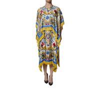 Dolce & Gabbana Multicolor Majolica Kaftan Short Sleeves Maxi Dress - IT38 | XS