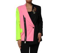 Dolce & Gabbana Multicolor Patchwork Embellished Coat Jacket - IT36|XXS