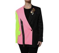 Dolce & Gabbana Multicolor Patchwork Embellished Coat Jacket - IT44 | L