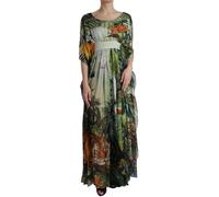 Dolce & Gabbana Multicolor Silk Jungle Print Women Maxi Dress - IT36|XXS