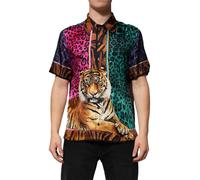 Dolce & Gabbana Multicolor Silk Tiger Print Hawaiian T-shirt - IT39 | S