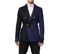 Dolce & Gabbana Navy Blue Double Breasted Suit Coat Blazer - IT50 | L