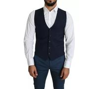 Dolce & Gabbana Navy Blue Men Formal Dress Waistcoat Vest - IT46 | S