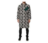 Dolce & Gabbana - Nero Bianco Giacca con Cappuccio Logo - - Coats - Uomo - Multicolore - 4XL