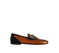 Dolce & Gabbana Orange Sequin Embellished Men Loafers Shoes - EU42.5/US9.5